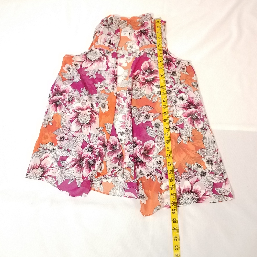 Woman's floral kimono cardigan loose open front - Picture 4 of 8